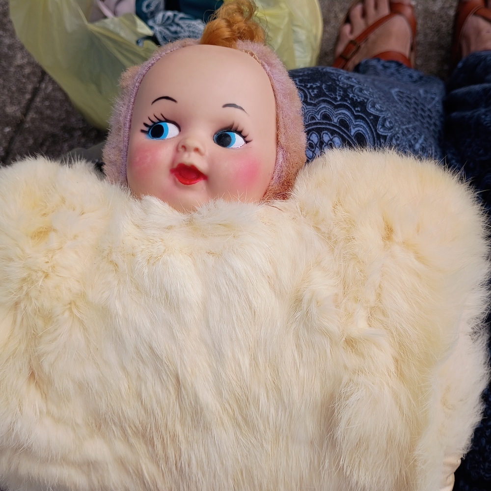 1950's Rabbit Fur Hand Warmer Muff For Kids